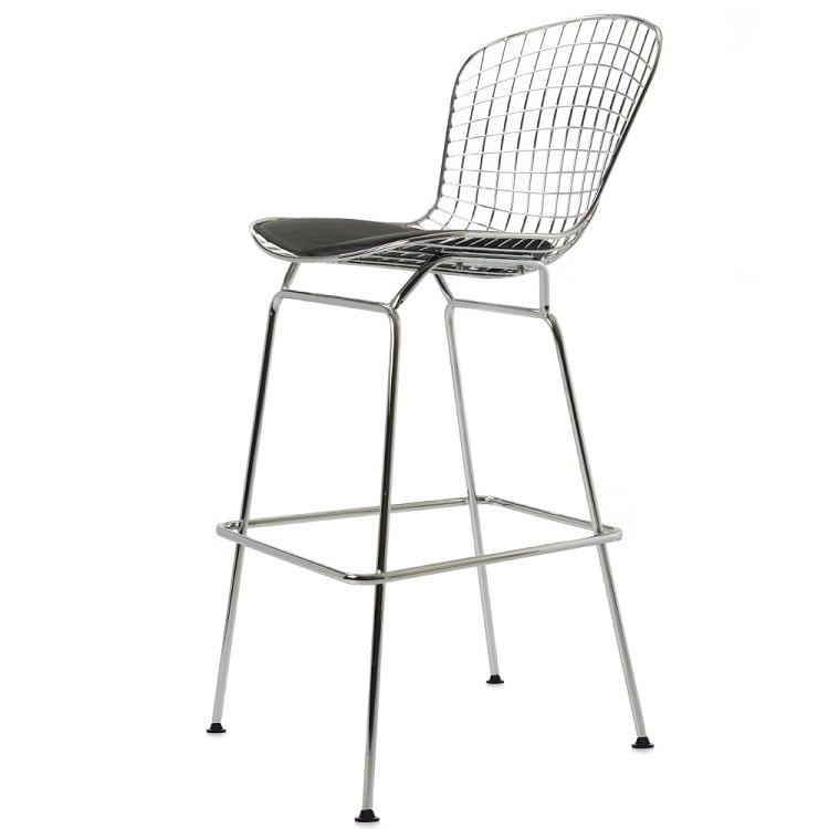 Harry Bertoia style, Barstol Bertoia Barstool svart Läder svart