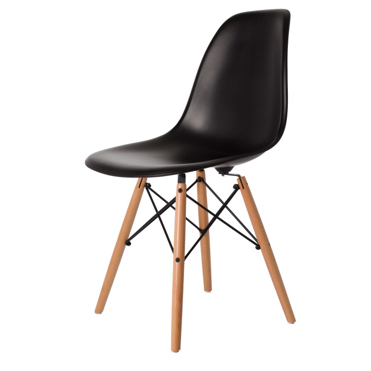 Charles Eames style, Matsal stol DSW matt PP svart
