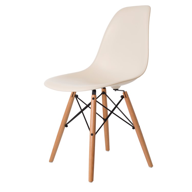 Charles Eames style, Matsal stol DSW matt PP creme