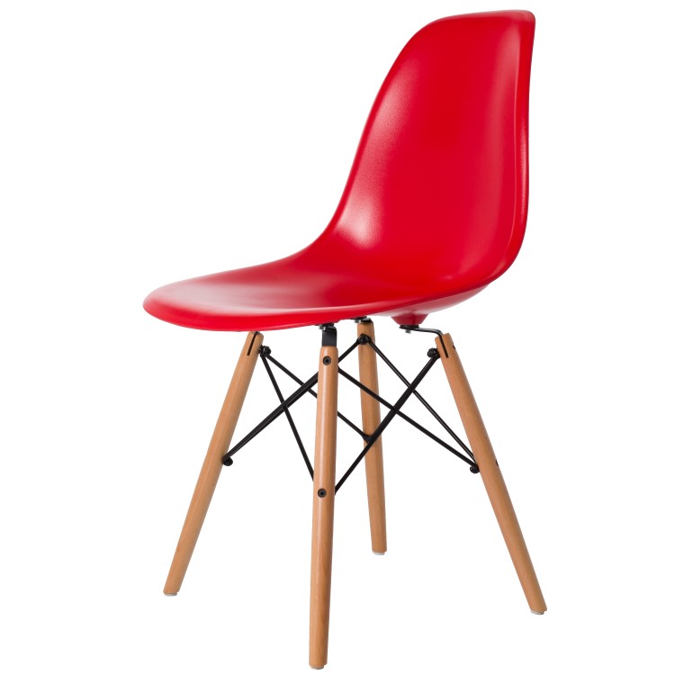 Charles Eames style, Matsal stol DSW ABS röd