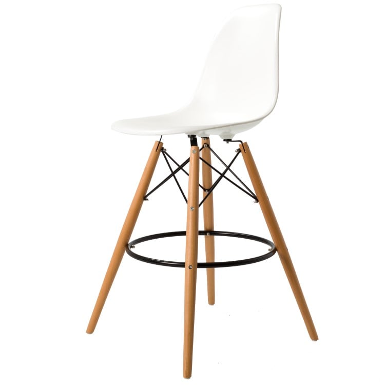 Charles Eames style, Barstol DSW pall ABS vit