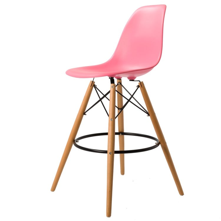Charles Eames style, Barstol DSW matt PP fram Ljusrosa