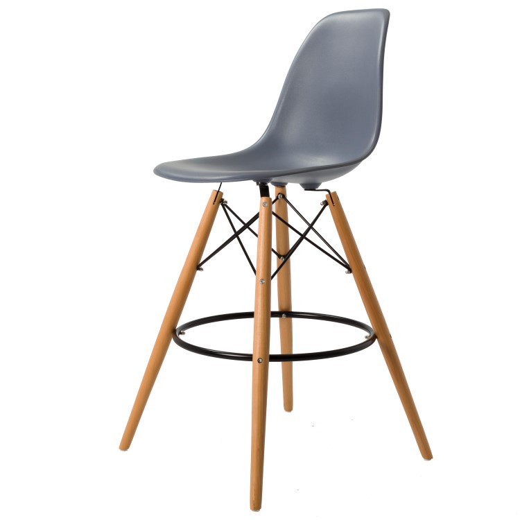 Charles Eames style, Barstol DSW matt PP mörkgrå