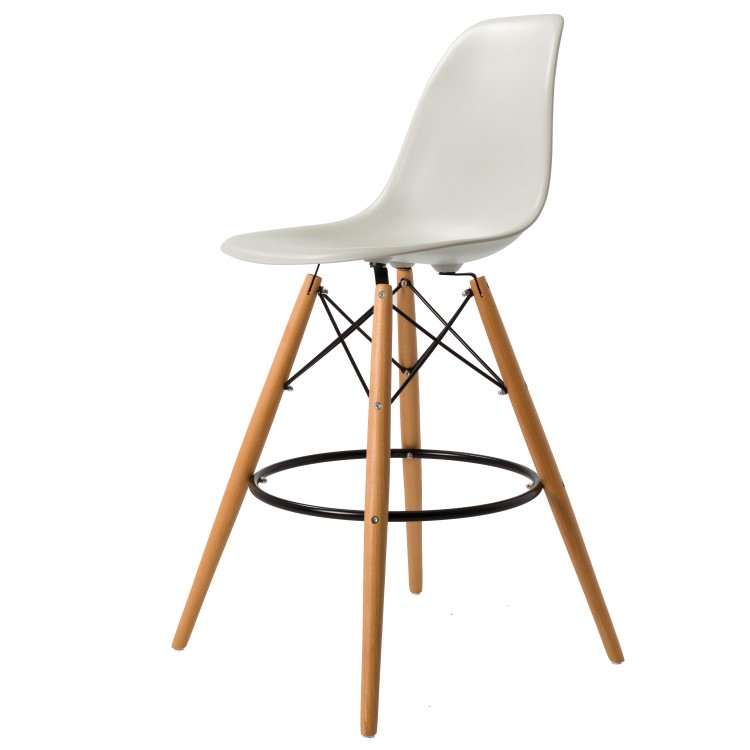 Charles Eames style, Barstol DSW matt PP ljusgrå