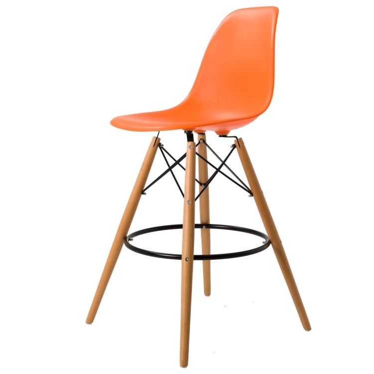 Charles Eames style, Barstol DSW matt PP orange