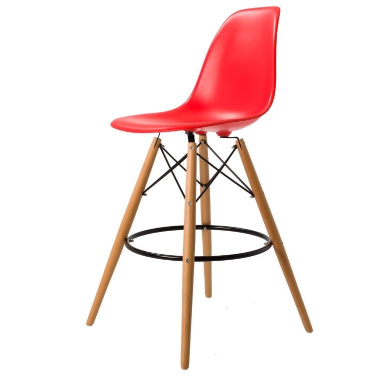 Charles Eames style, Barstol DSW matt PP röd