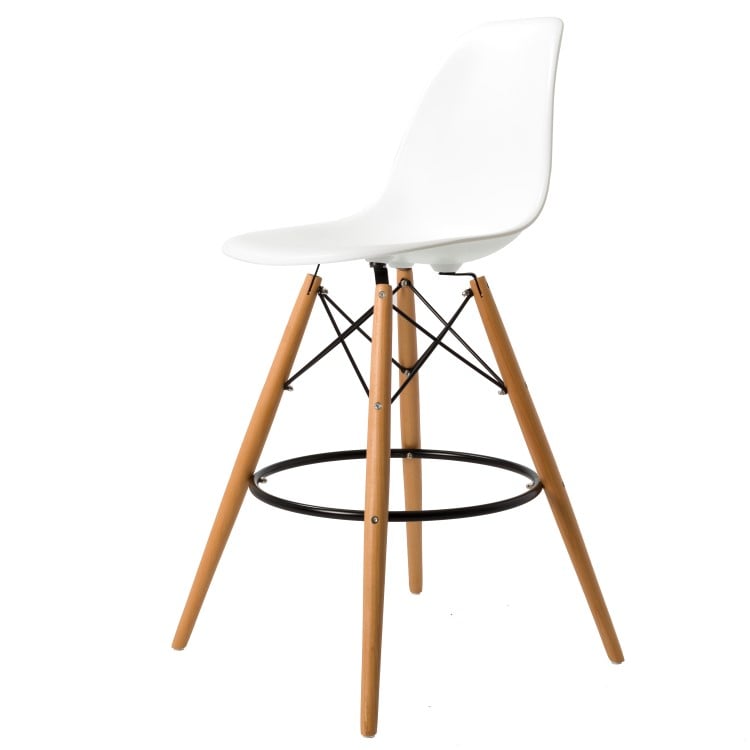 Charles Eames style, Barstol DSW matt PP vit