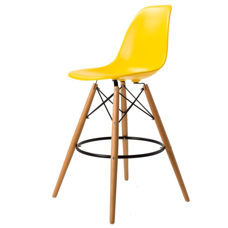 Charles Eames style, Barstol DSW matt PP gul