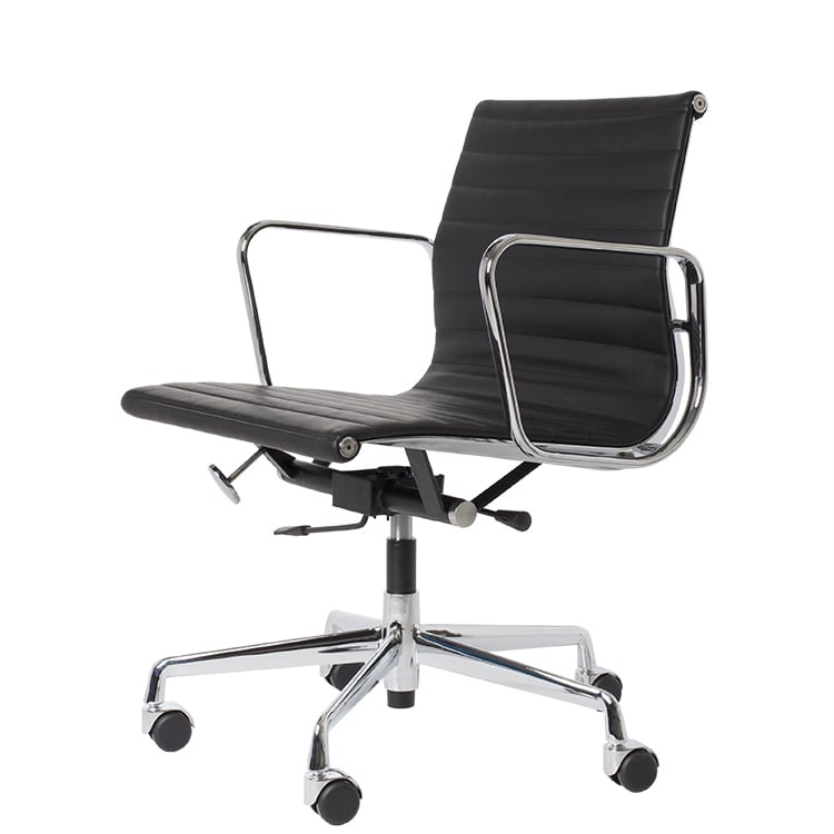 Charles Eames style, Kontorsstol EA117 Läder svart