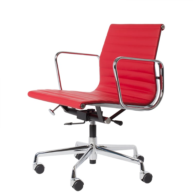 Charles Eames style, Kontorsstol EA117 Läder röd