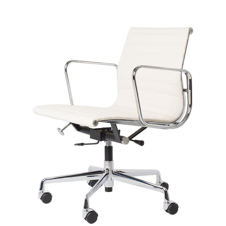 Charles Eames style, Kontorsstol EA117 Läder vit