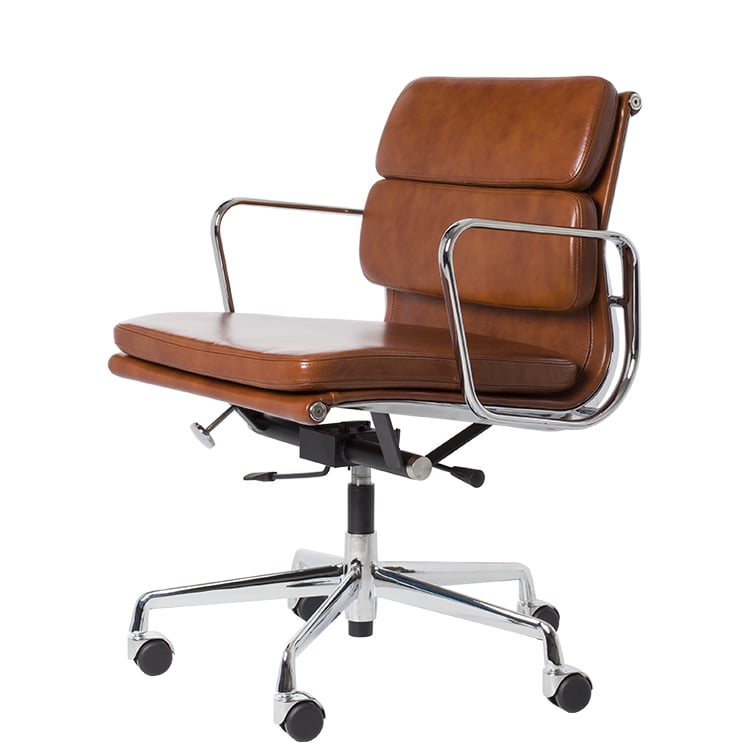 Charles Eames style, Kontorsstol EA217 Läder antik