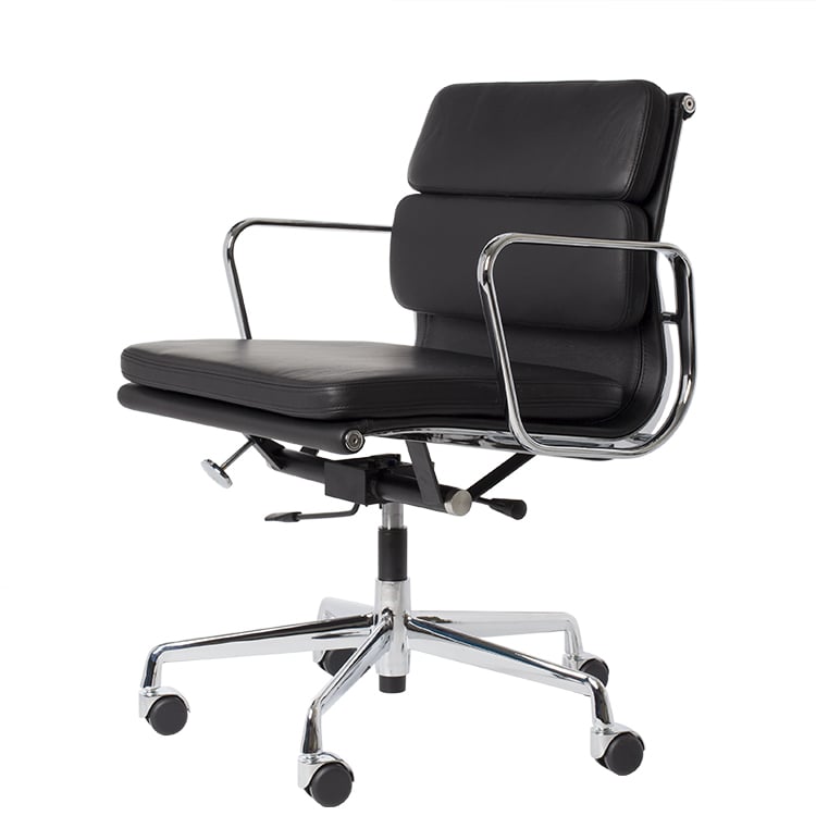 Charles Eames style, Kontorsstol EA217 Läder svart