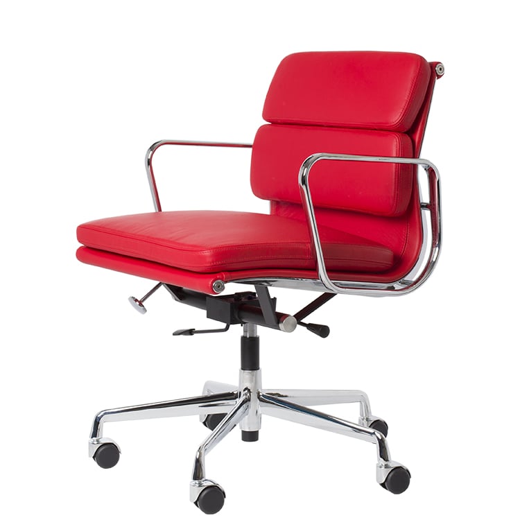 Charles Eames style, Kontorsstol EA217 Läder röd