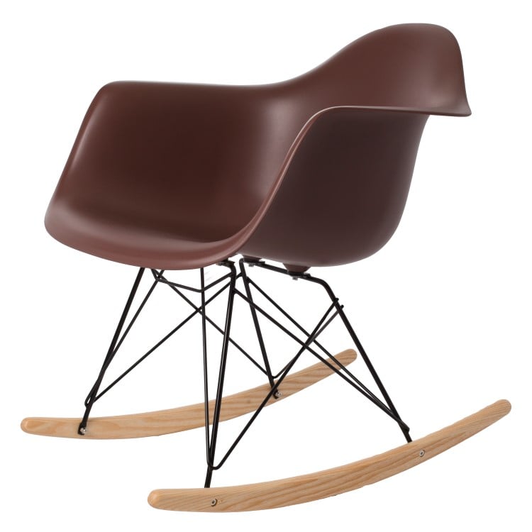 Charles Eames style, Gungstol RAR Svart bas PP brun