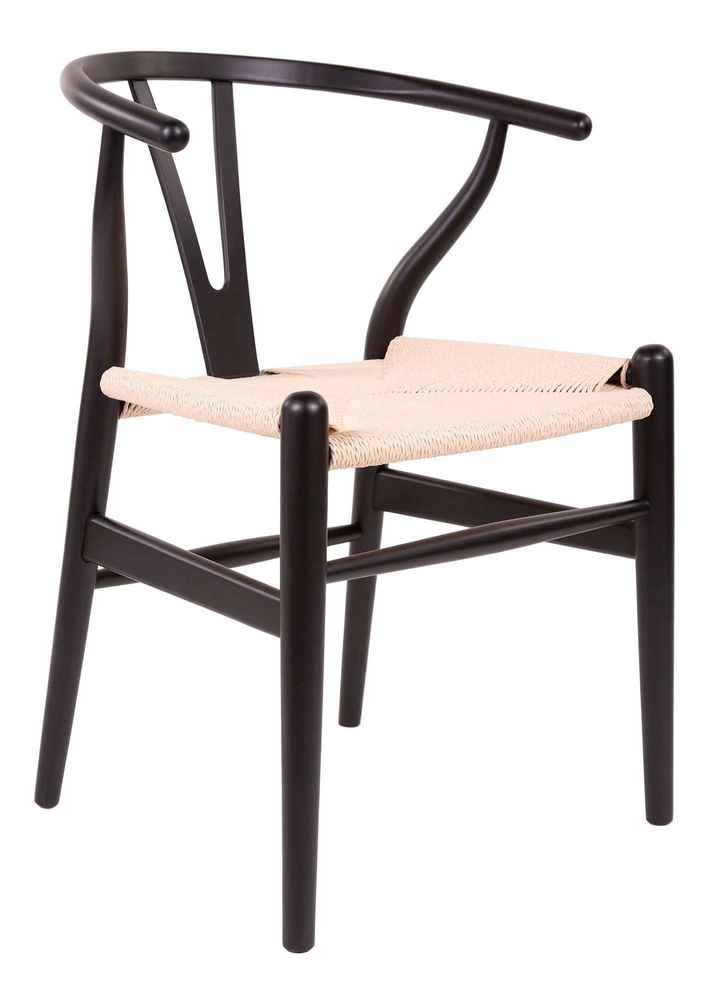Wegner style, Matsal stol Y-chair wishbone CH24 svart natural