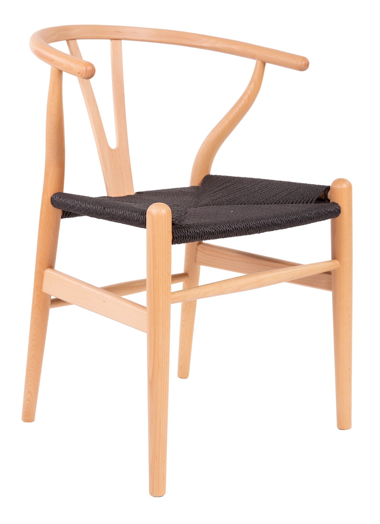 Wegner style, Matsal stol Y-chair wishbone CH24 naturell svart