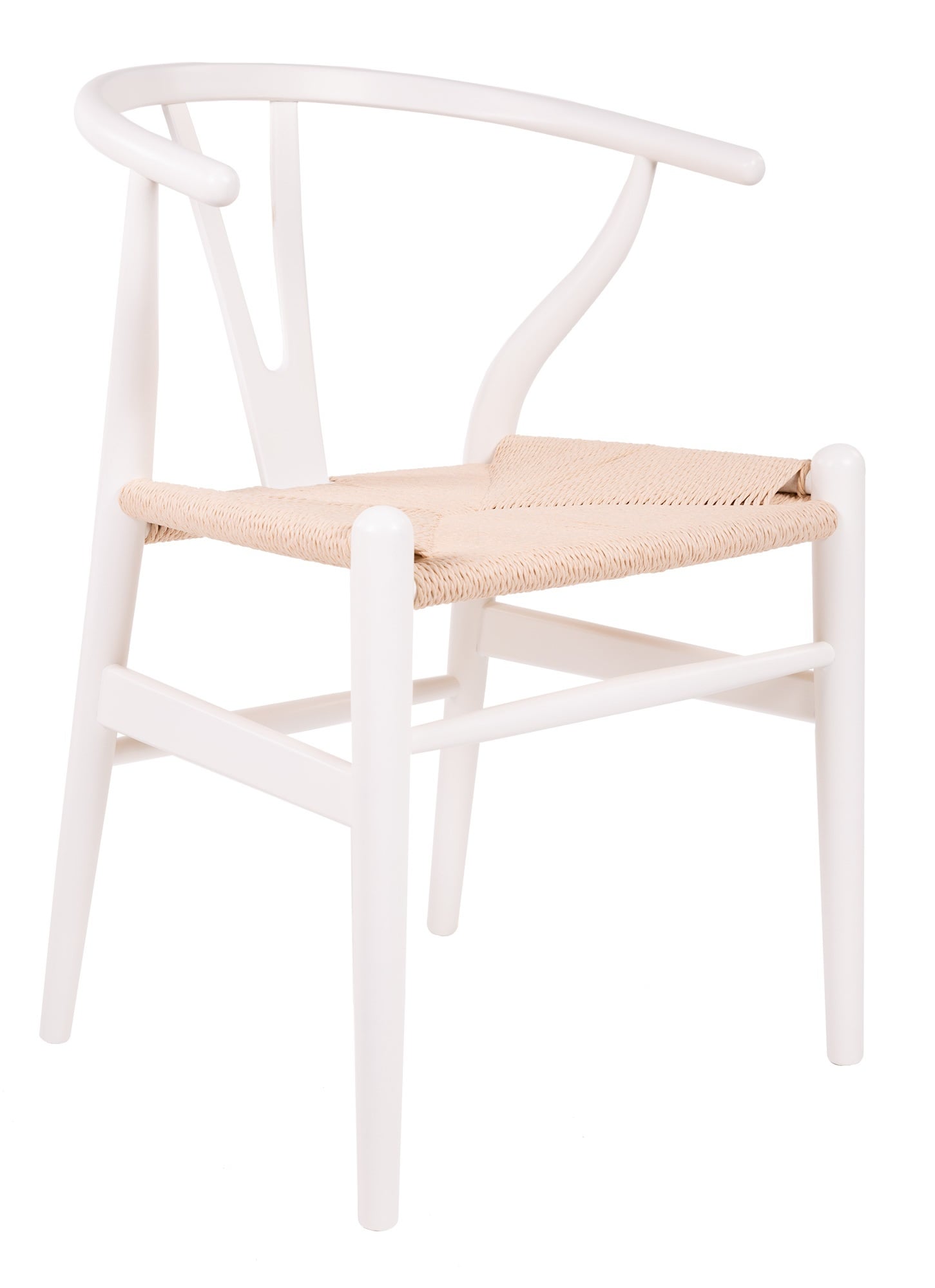 Wegner style, Matsal stol Y-chair wishbone CH24 vit natural