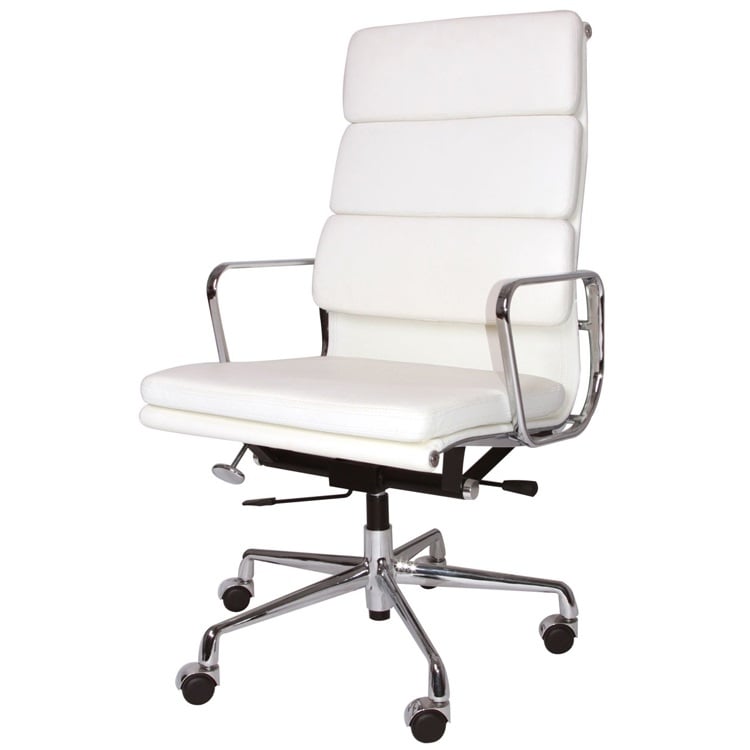 Charles Eames style, Executive stol EA219 Läder vit