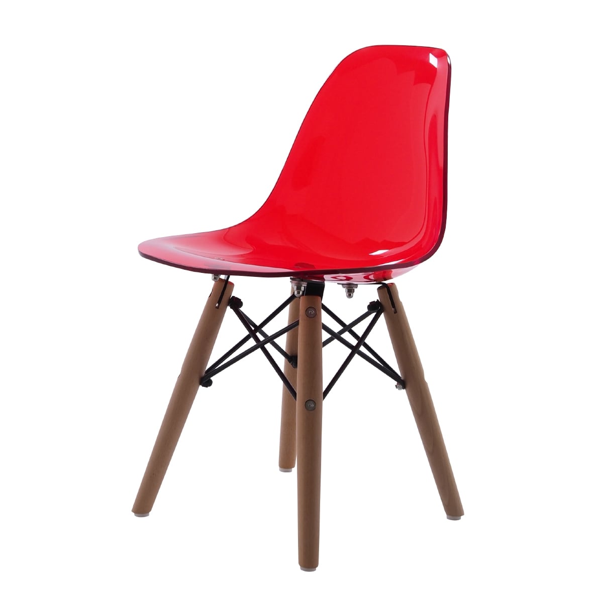 Charles Eames style, Barnstol DSW Junior transparant röd