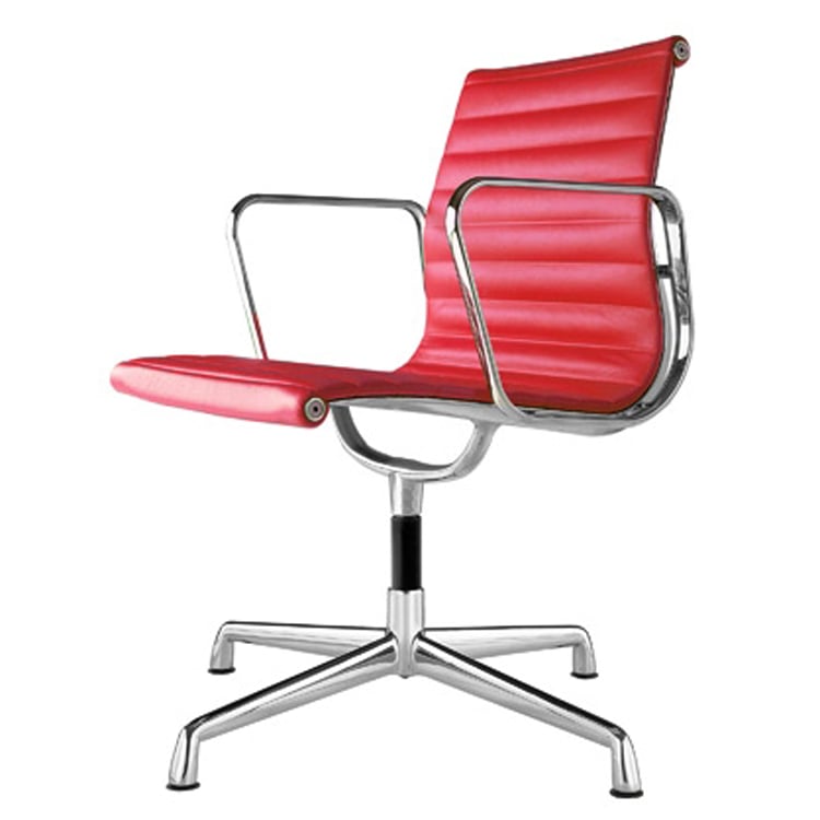 Charles Eames style, Konferens stol EA108 Läder röd