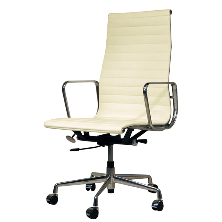 Charles Eames style, Kontorsstol EA119 Läder creme