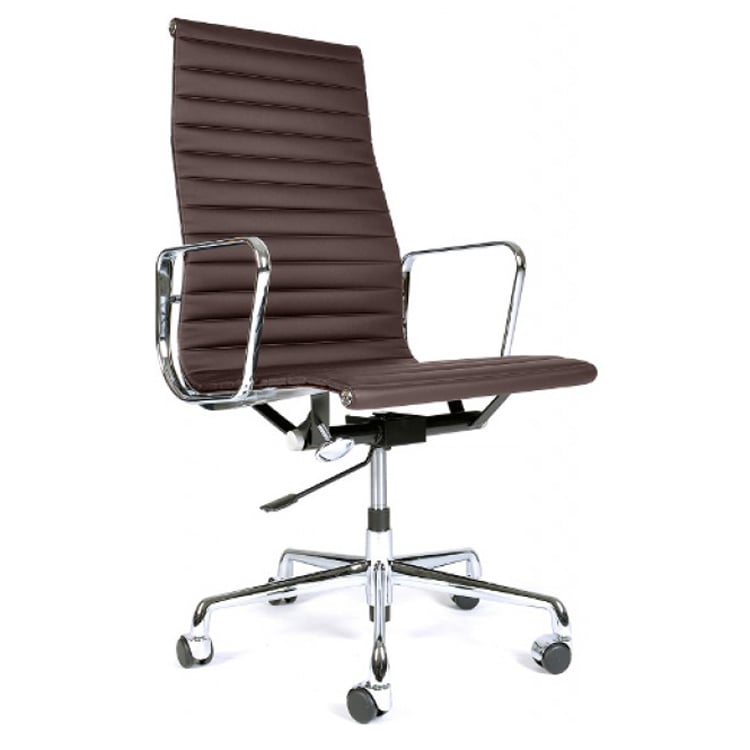 Charles Eames style, Kontorsstol EA119 Läder brun