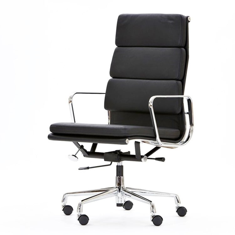 Charles Eames style, Executive stol EA219 Läder svart