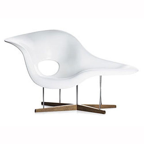 Charles Eames style, Lounge stol La Chaise stol vit