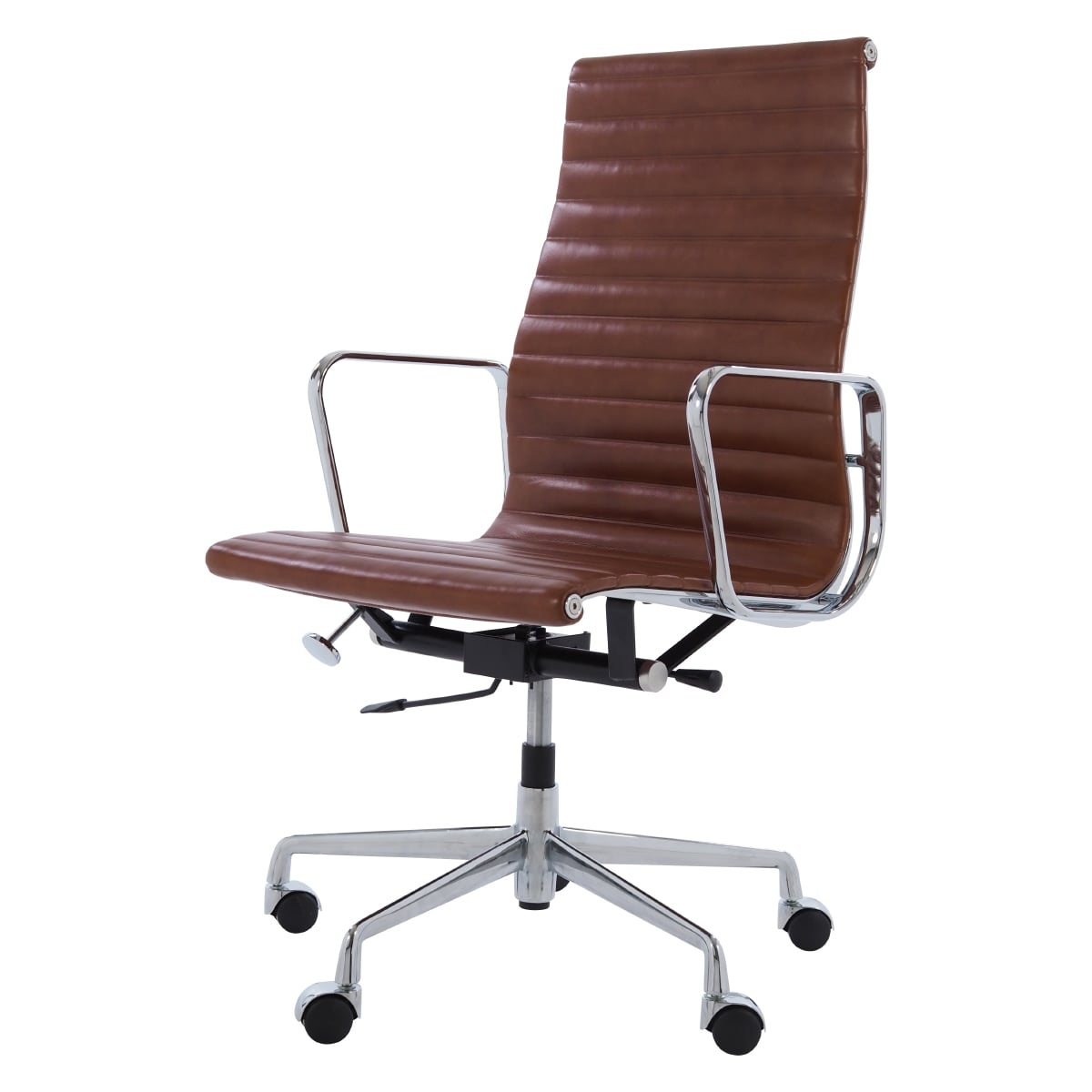 Charles Eames style, Kontorsstol EA119 Läder antik
