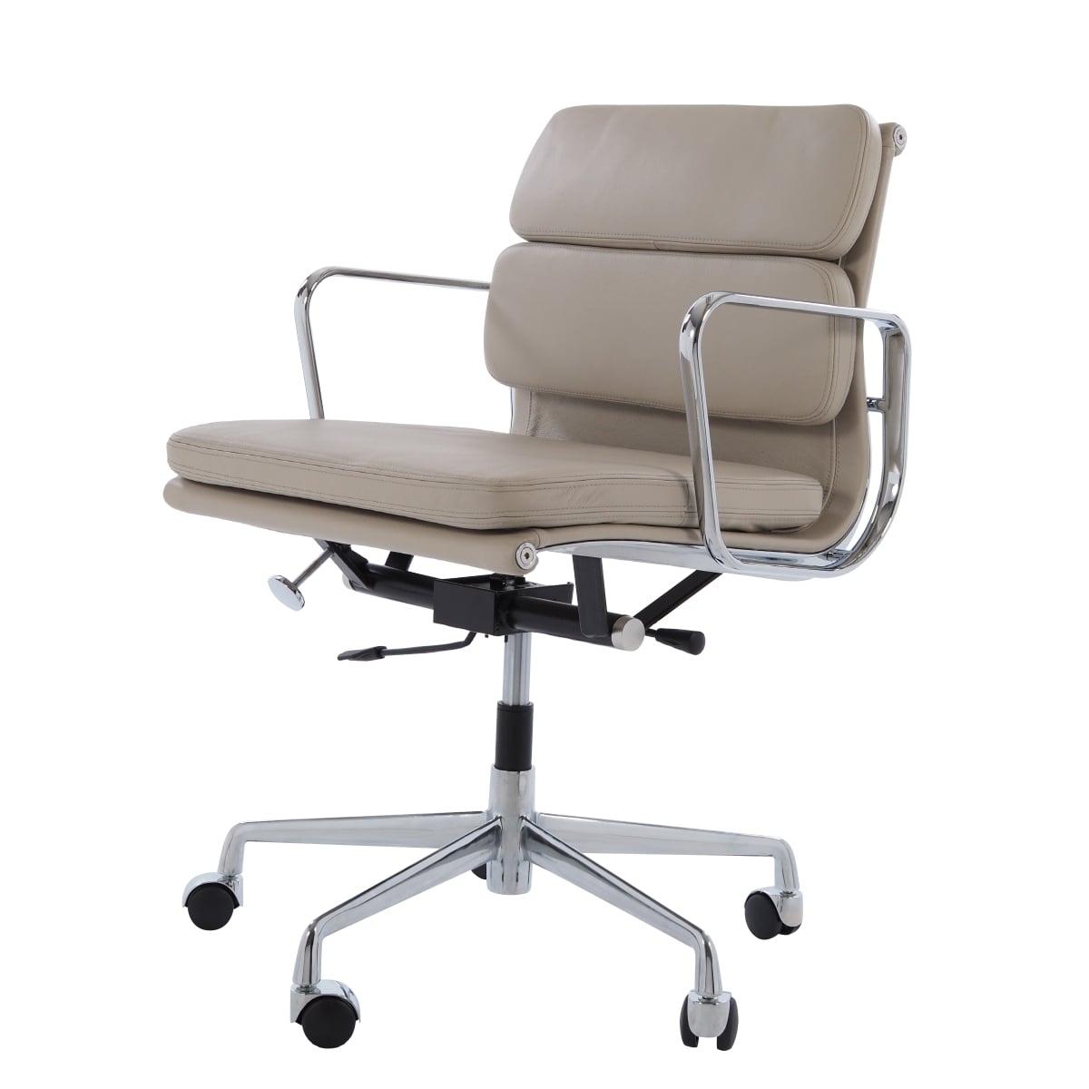 Charles Eames style, Kontorsstol EA217 Läder grå