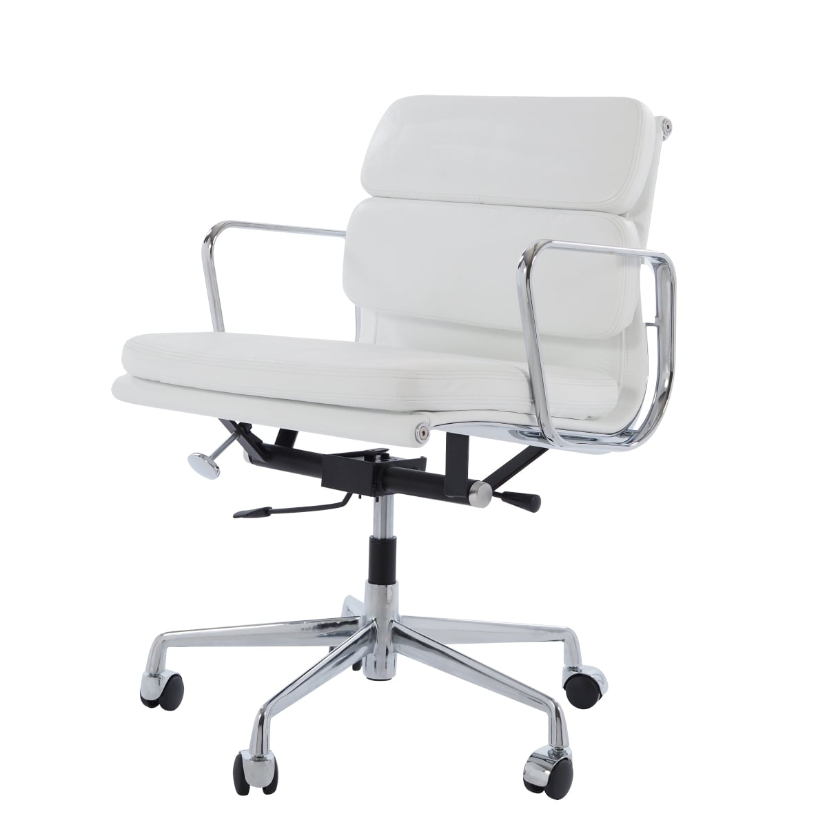 Charles Eames style, Kontorsstol EA217 Läder vit
