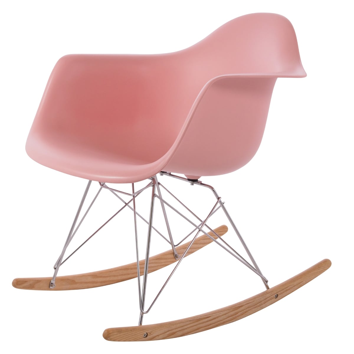 Charles Eames style, Gungstol RAR Krom chassi PP baby rosa