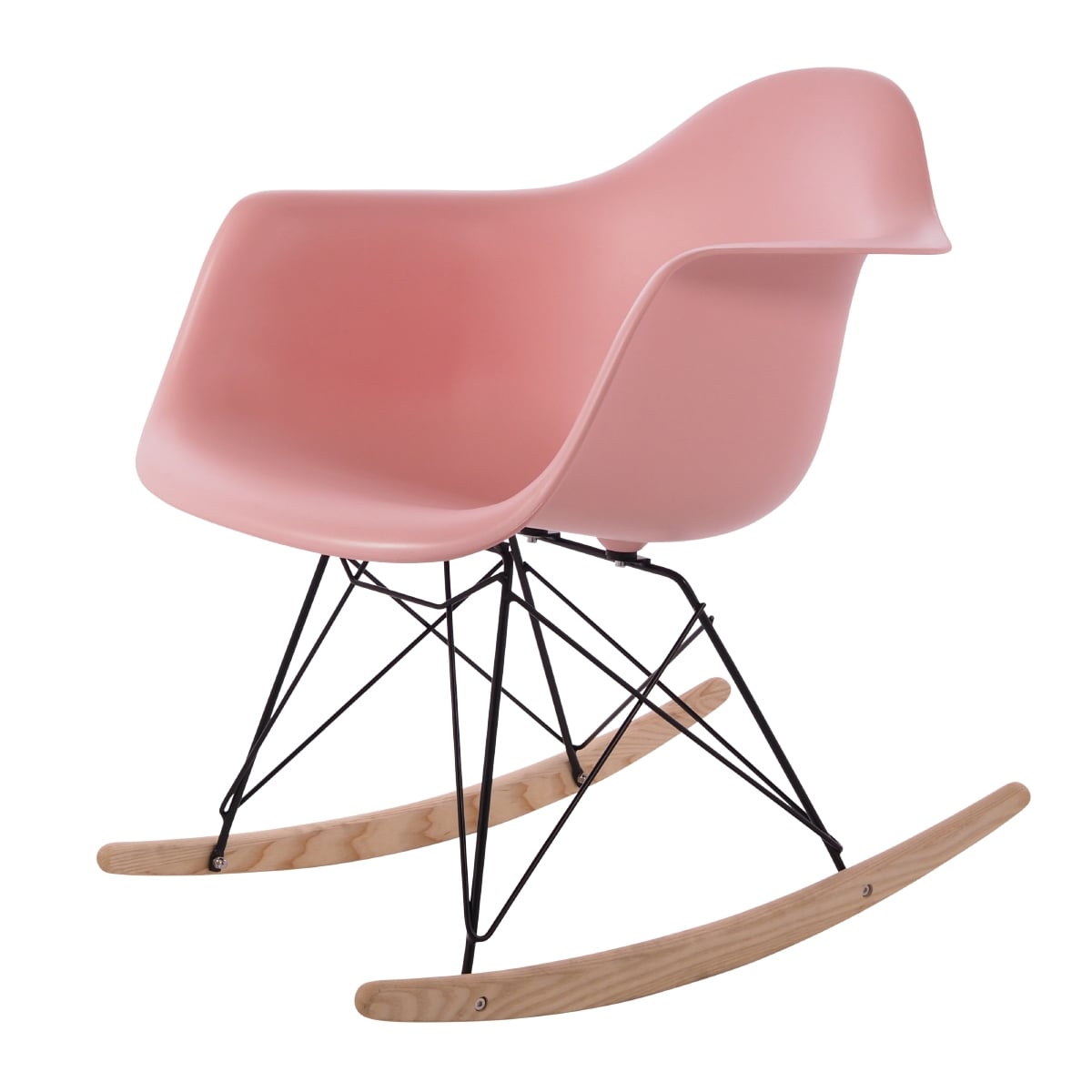 Charles Eames style, Gungstol RAR Svart bas PP baby rosa
