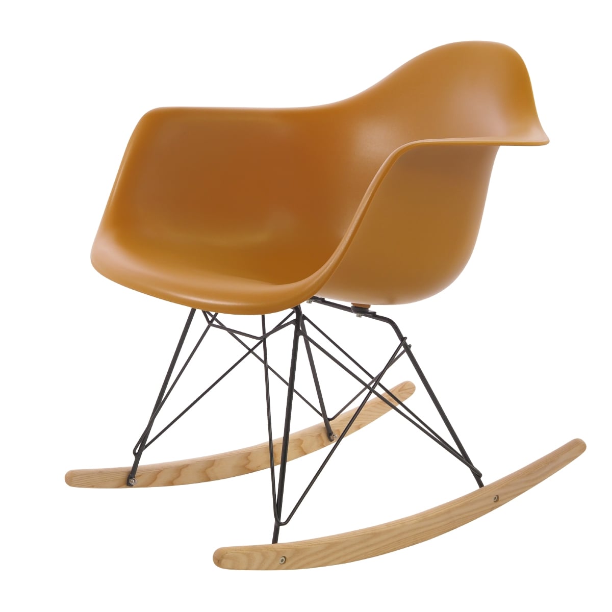 Charles Eames style, Gungstol RAR Svart bas PP ingefära