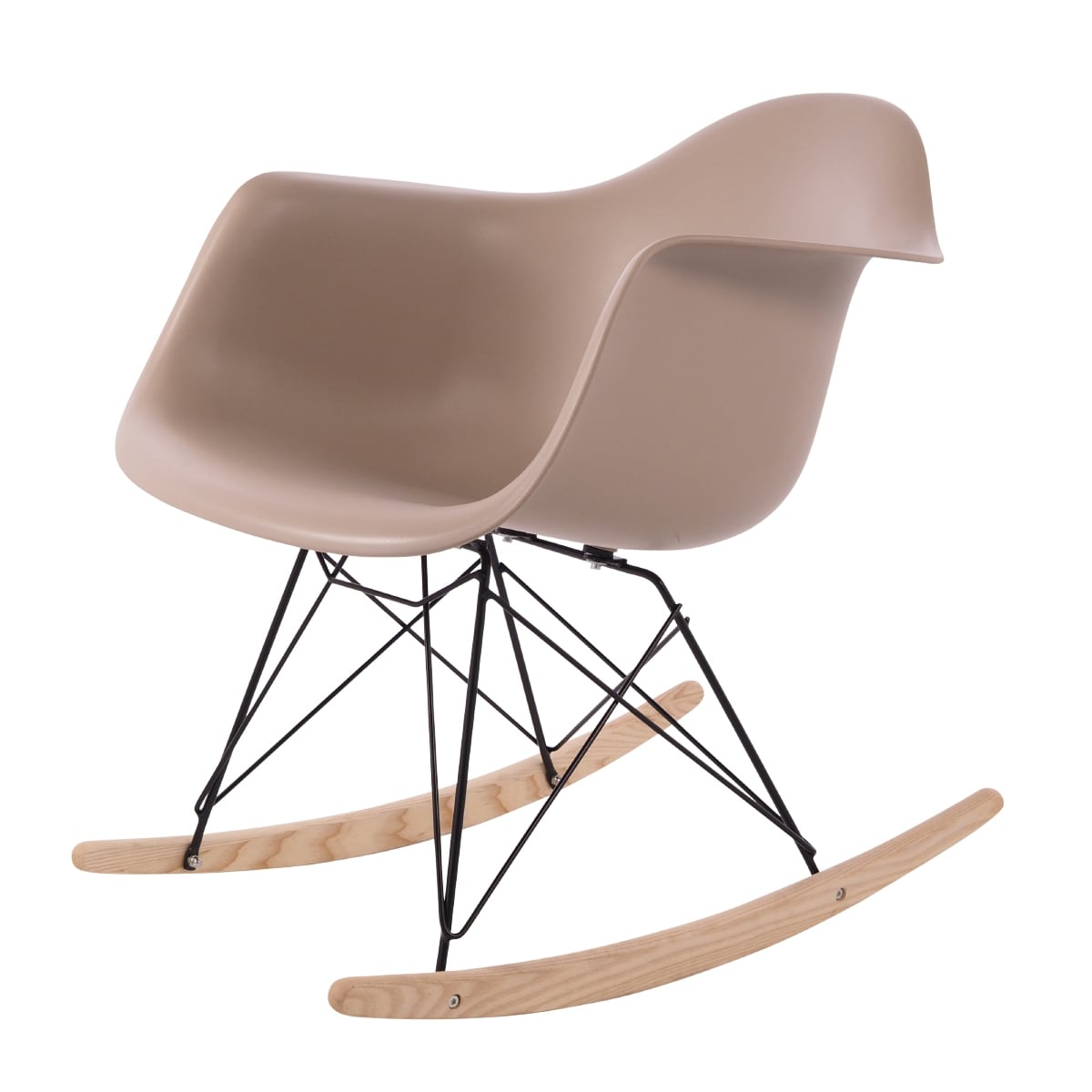 Charles Eames style, Gungstol RAR Svart bas PP ljus choco