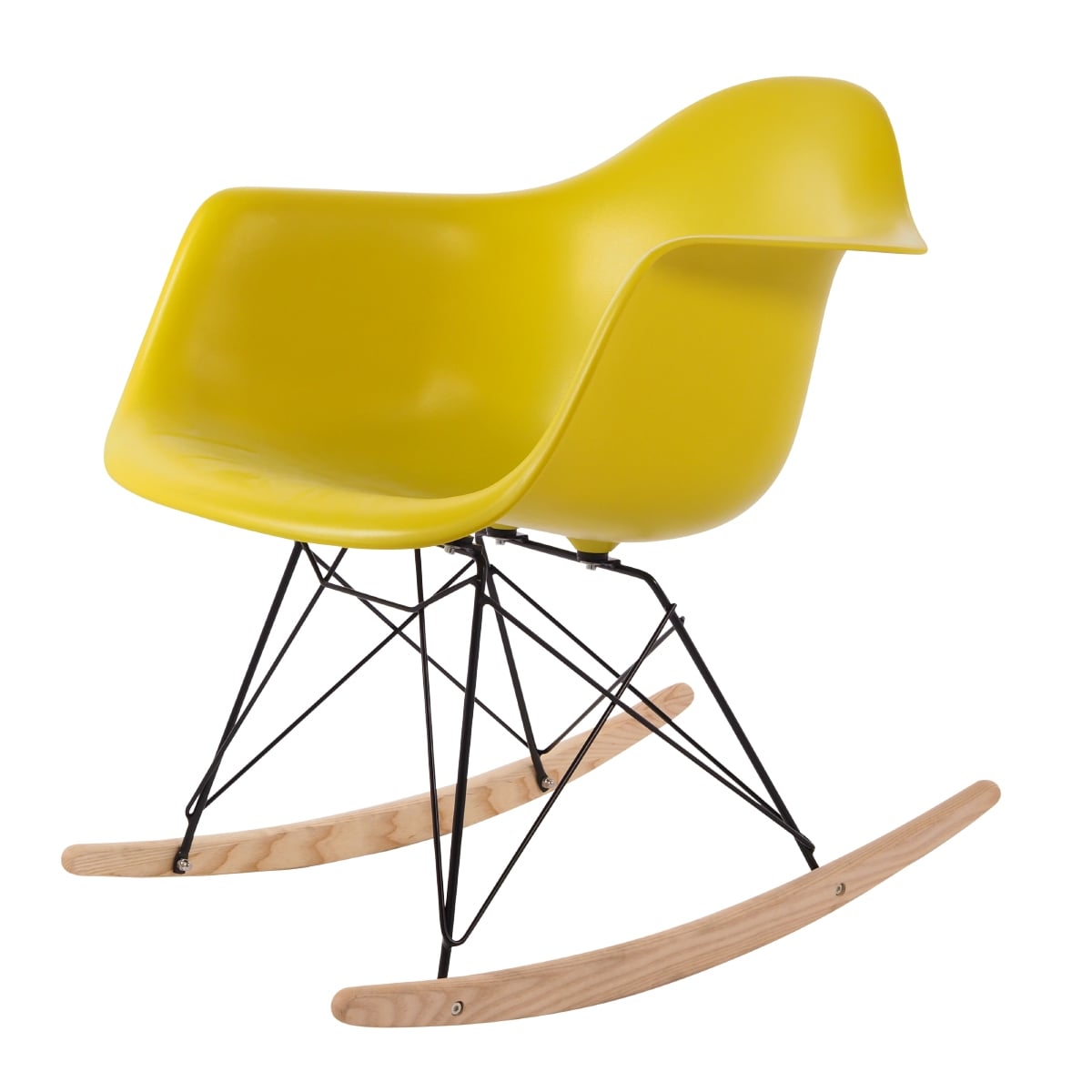 Charles Eames style, Gungstol RAR Svart bas PP senap