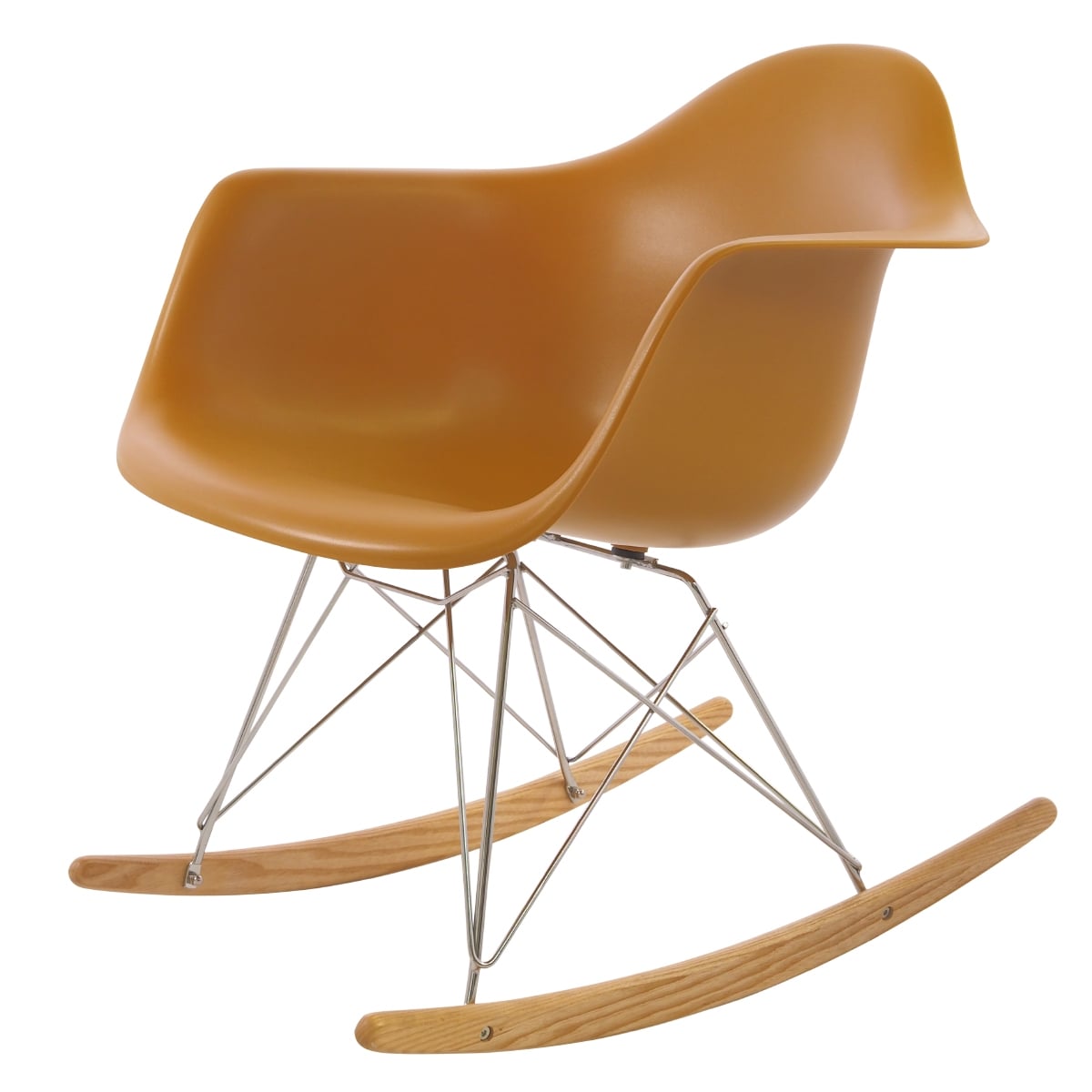Charles Eames style, Gungstol RAR Krom chassi PP ingefära