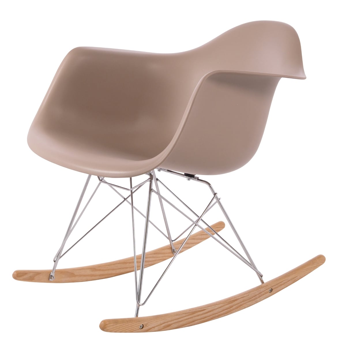 Charles Eames style, Gungstol RAR Krom chassi PP ljus choco