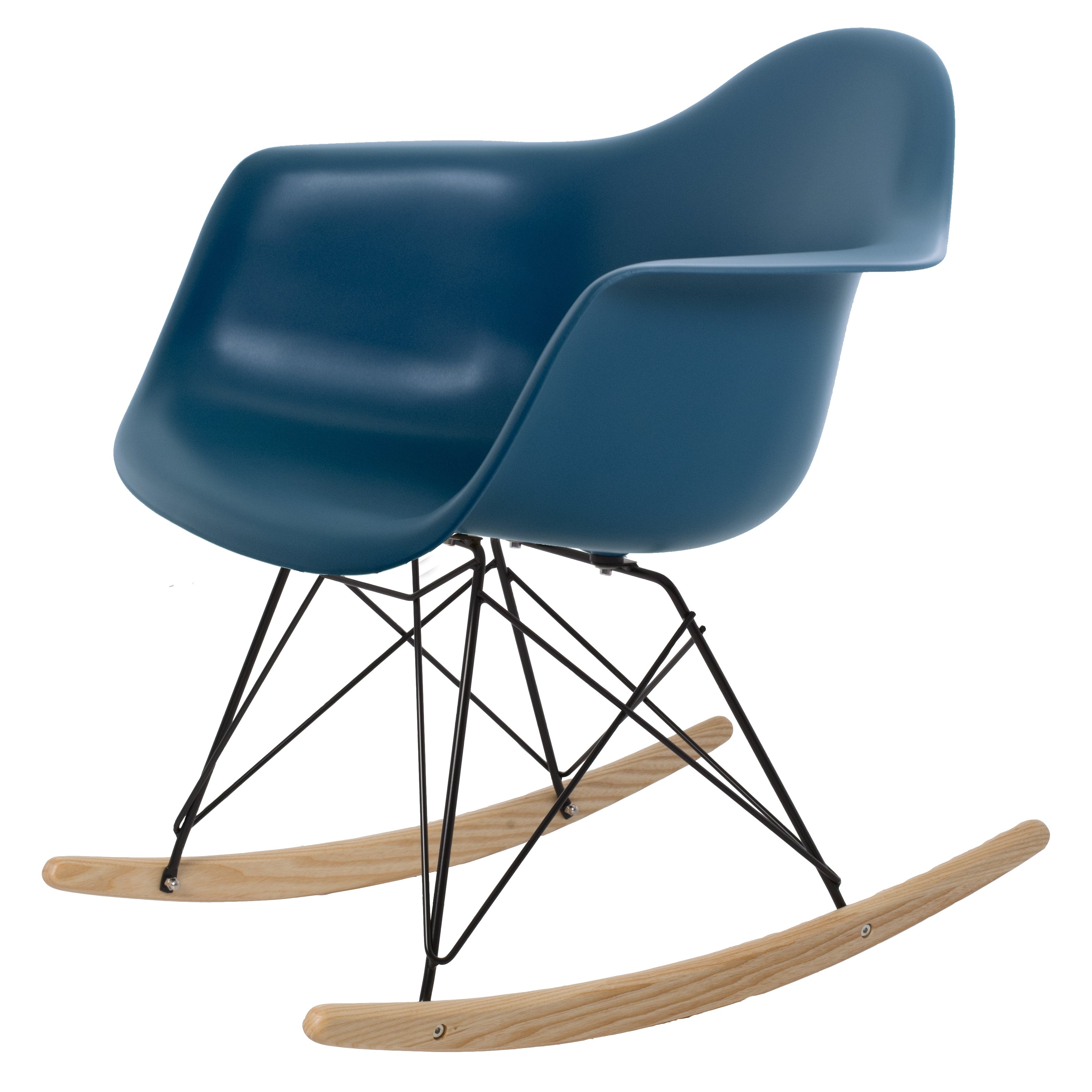 Charles Eames style, Gungstol RAR Svart bas PP havsblått