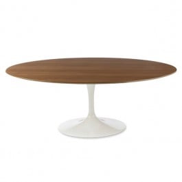 Eero Saarinen style, Matbord Tulpanbord Oval Topp valnöt Bas vit