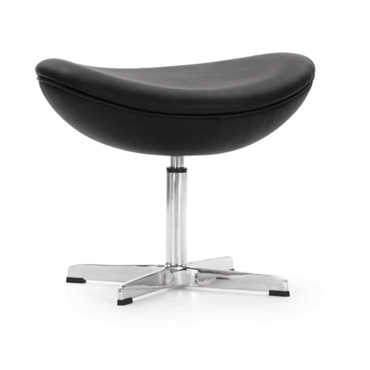 Arne Jacobsen style, Fotpall Egg stol Läder svart