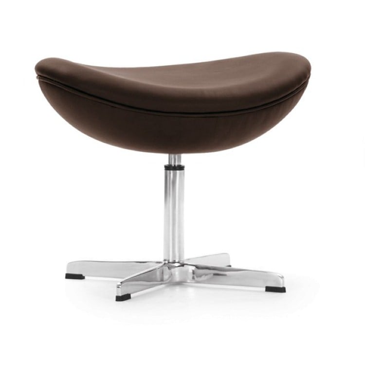 Arne Jacobsen style, Fotpall Egg stol Läder brun
