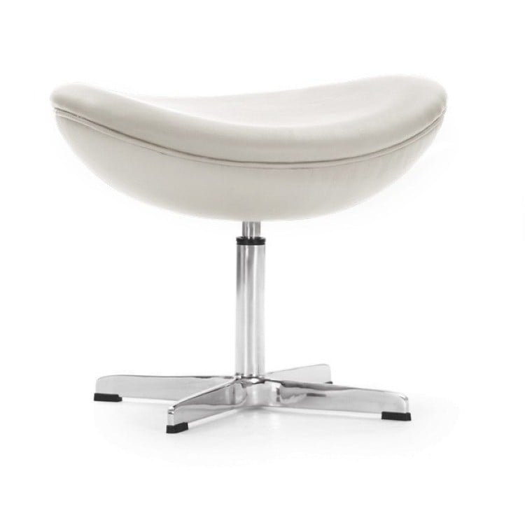 Arne Jacobsen style, Fotpall Egg stol Läder elfenben
