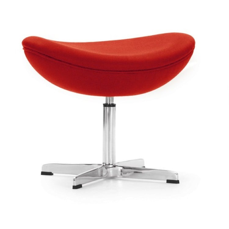 Arne Jacobsen style, Fotpall Egg stol Cashmere röd