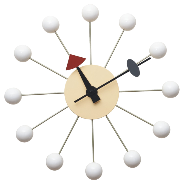 George Nelson style, Väggklocka Ball klocka vit