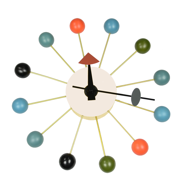 George Nelson style, Väggklocka Ball klocka flerfärgad