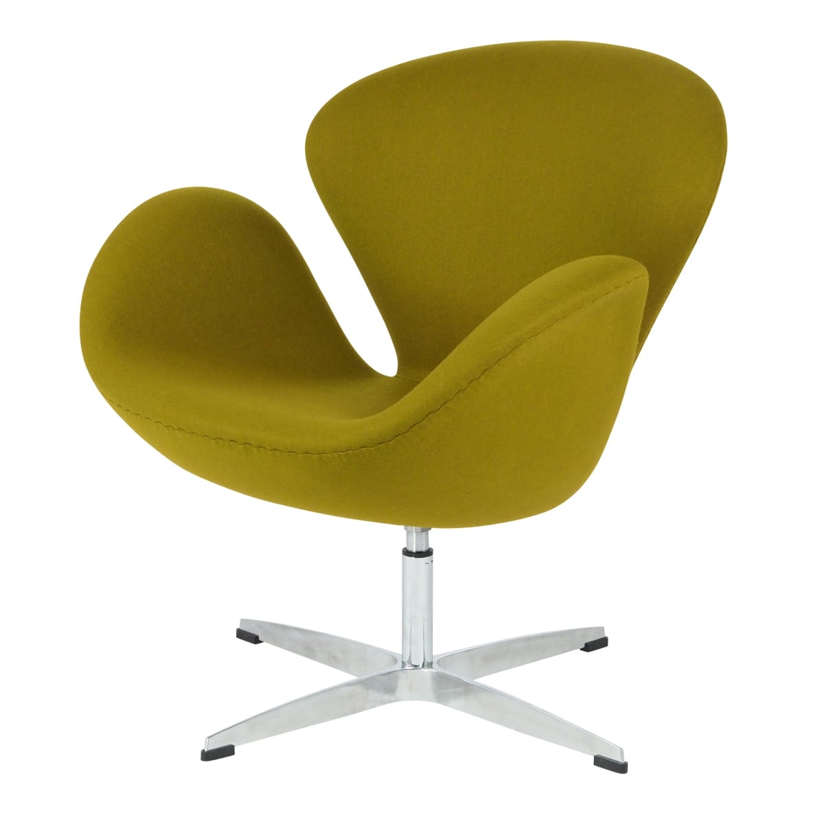 Arne Jacobsen style, Lounge stol Swan Cashmere olivgrön
