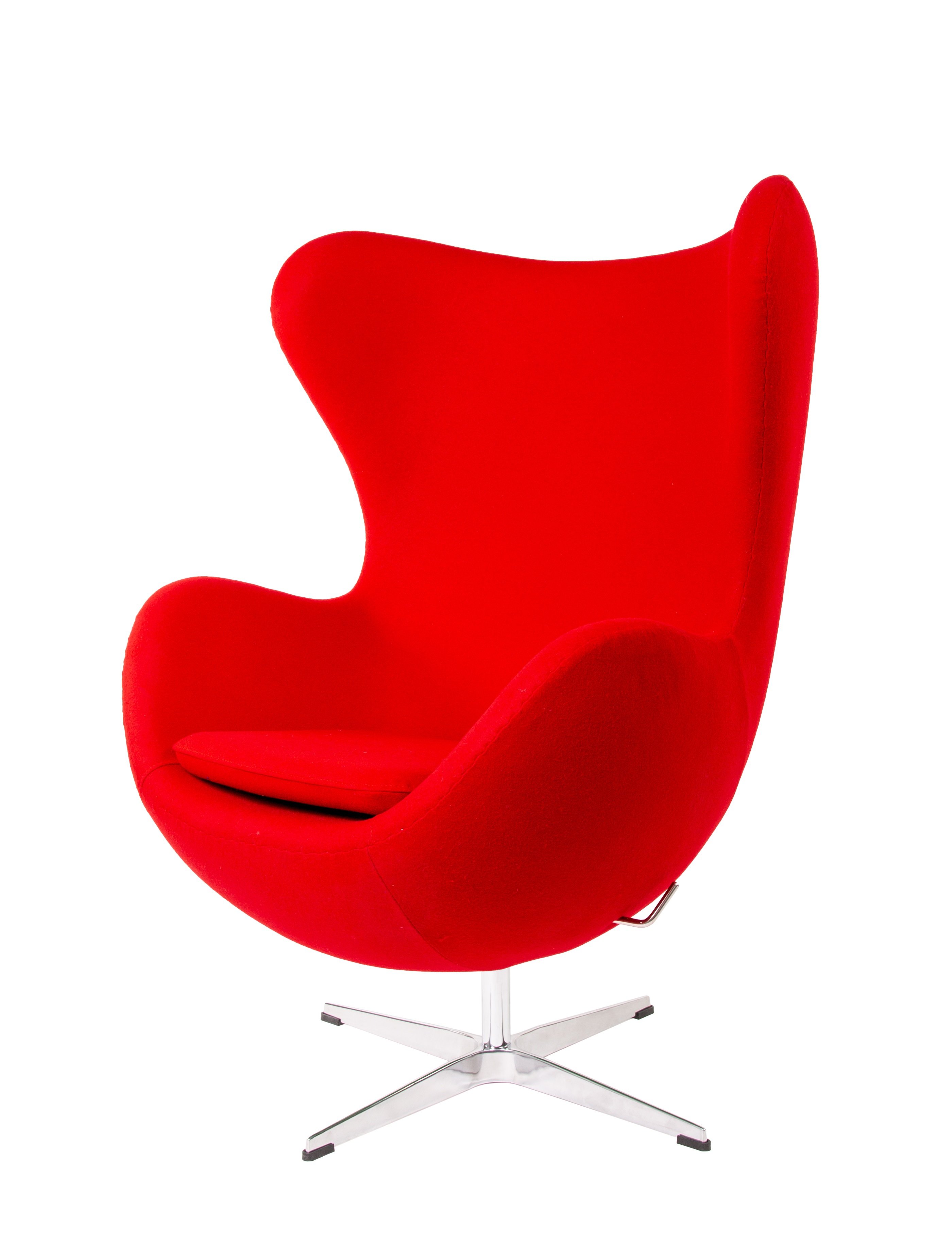 Arne Jacobsen style, Lounge stol Egg stol Cashmere röd