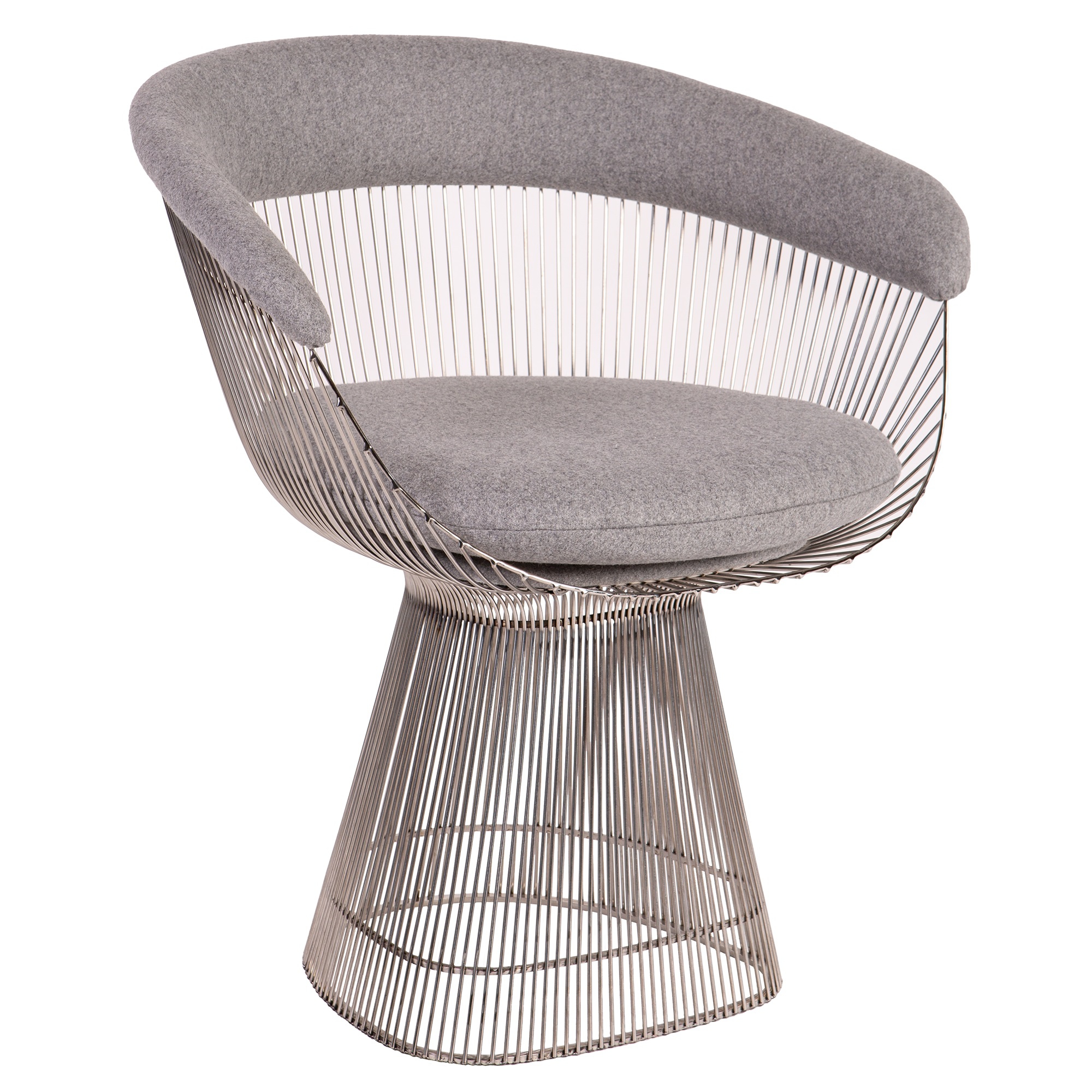 Warren Platner style, Matsal stol Wire stol chrome Kashmir ljusgrå